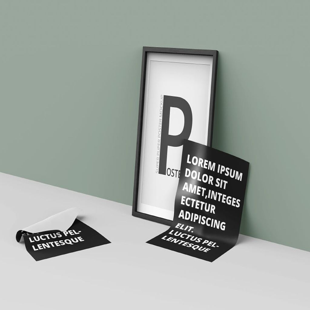 a3/a4规格海报设计画框样机模板 a3 / a4 poster mock