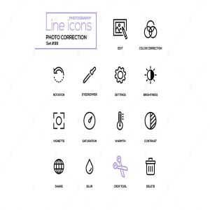 照片校正 – 现代线设计图标ICON集