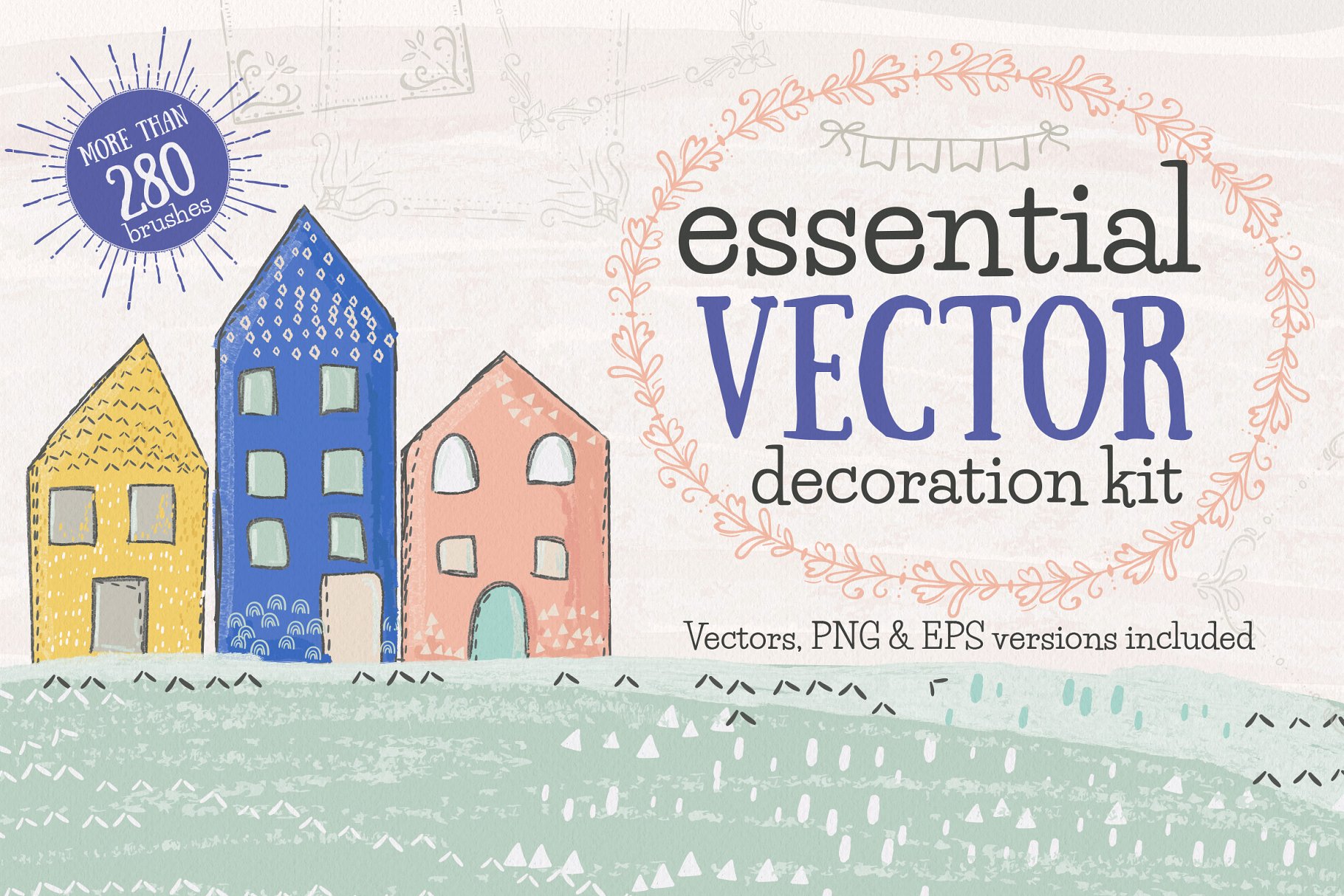 矢量花边装饰AI笔刷套件 Essential Vector Decoration Kit