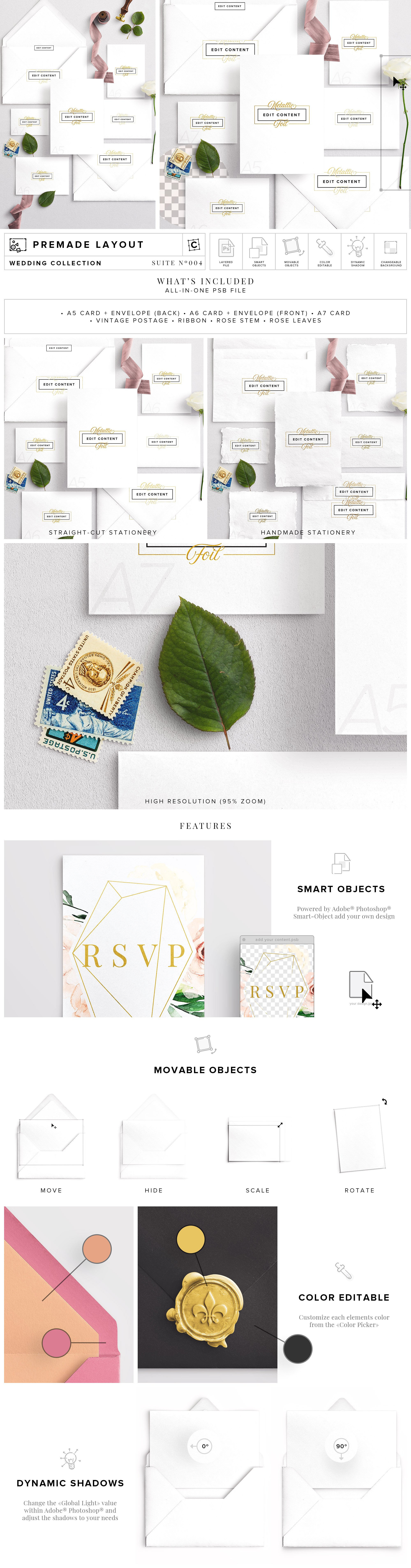 婚礼设计物料场景样机合集 Wedding Suite Scene Mockup