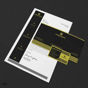 黑黄配色企业形象设计素材包 Black Yellow Corporate Identity PSD插图7