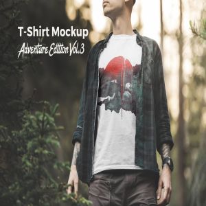 户外运动服装品牌T恤设计展示图样机v3 T-Shirt Mockup Adventure  Edition Vol. 3