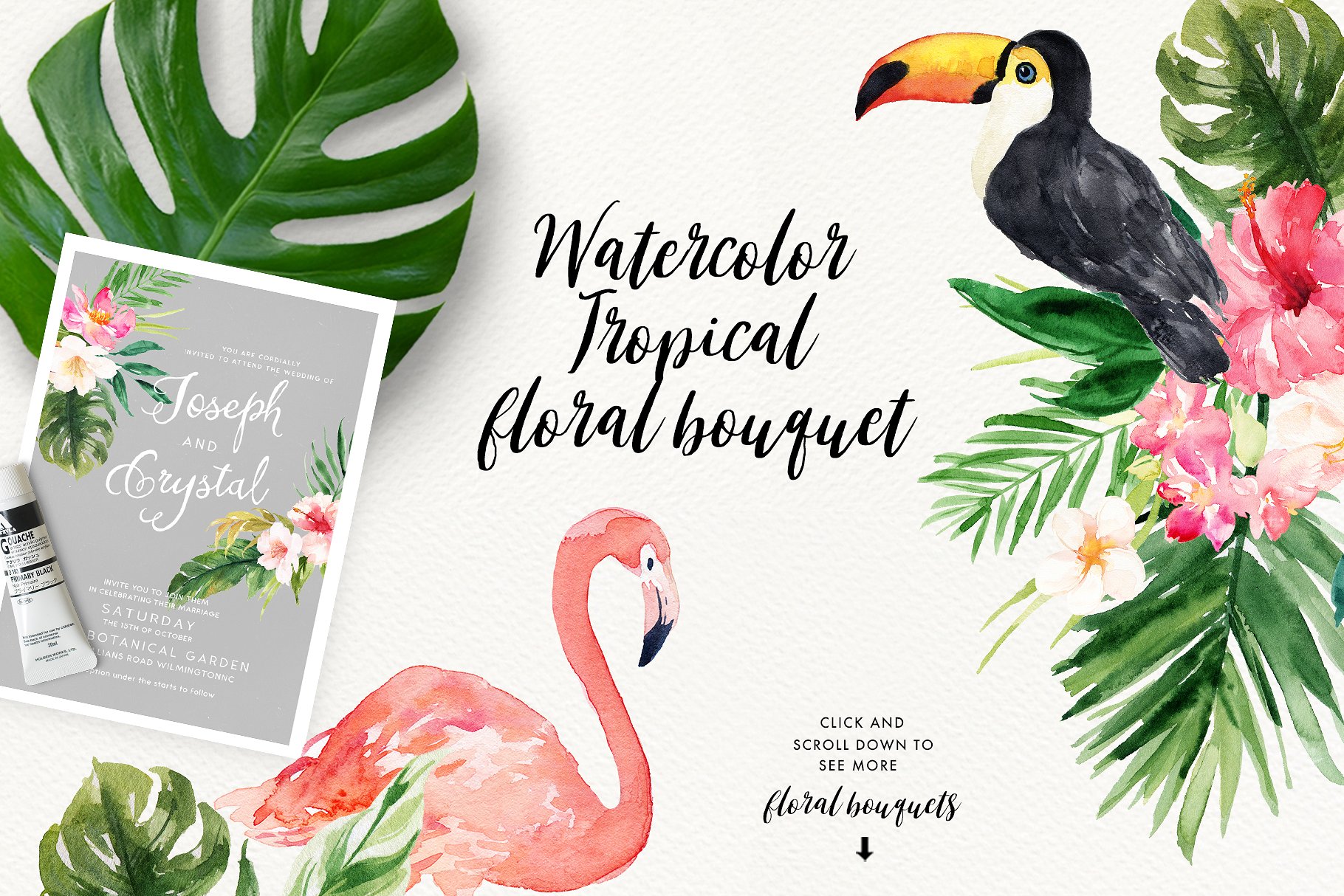 热带夏季手绘设计元素 Summer Design Set-Tropical