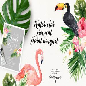 热带夏季手绘设计元素 Summer Design Set-Tropical