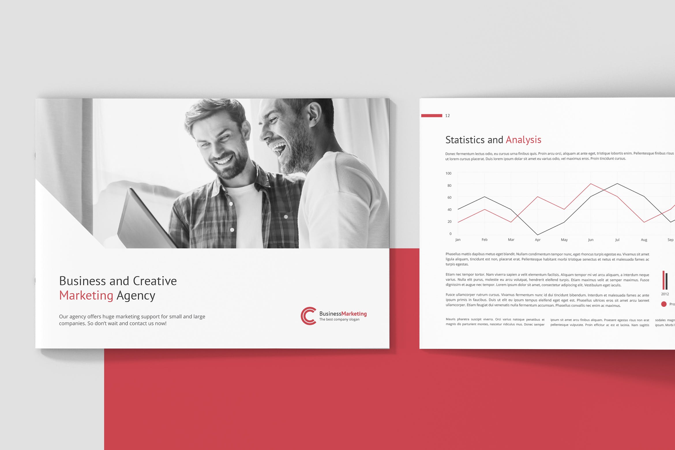 商业&创意营销企业介绍画册设计模板 Business Marketing – Company Profile Landscape