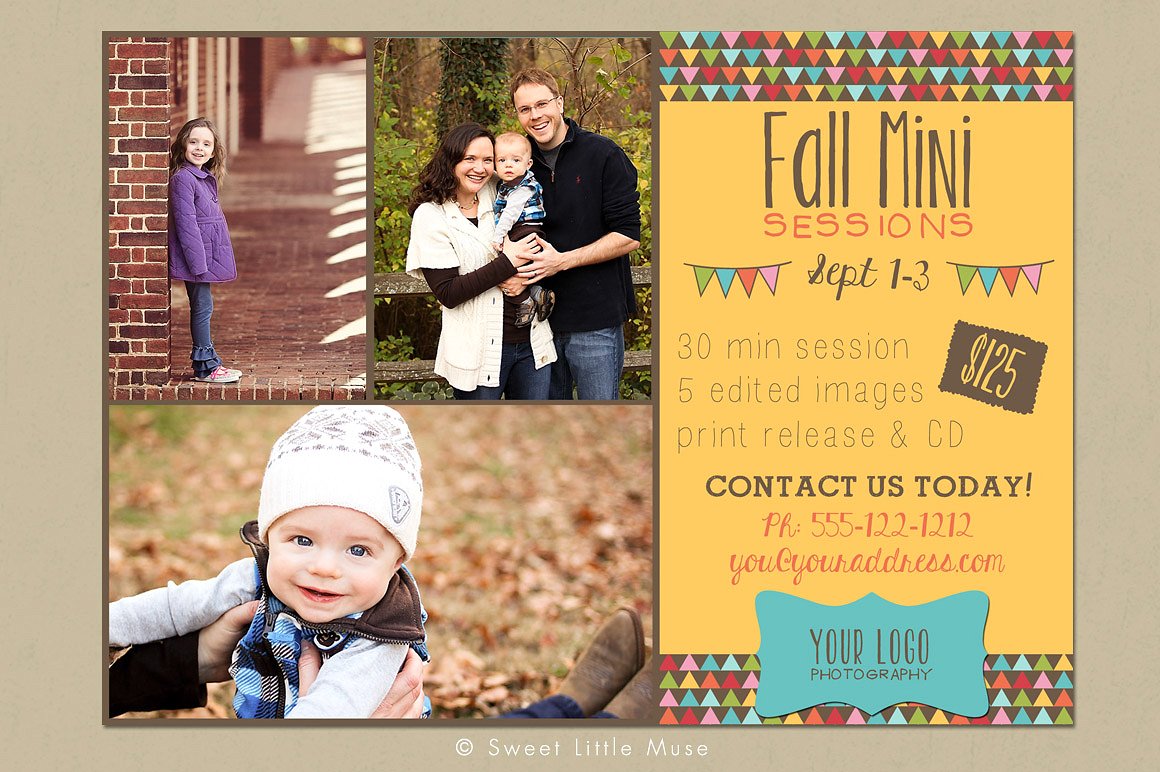 秋天迷你聚会邀请函模板 Fall Mini Session Template