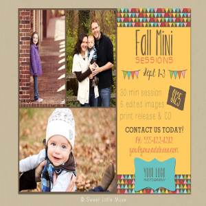 秋天迷你聚会邀请函模板 Fall Mini Session Template