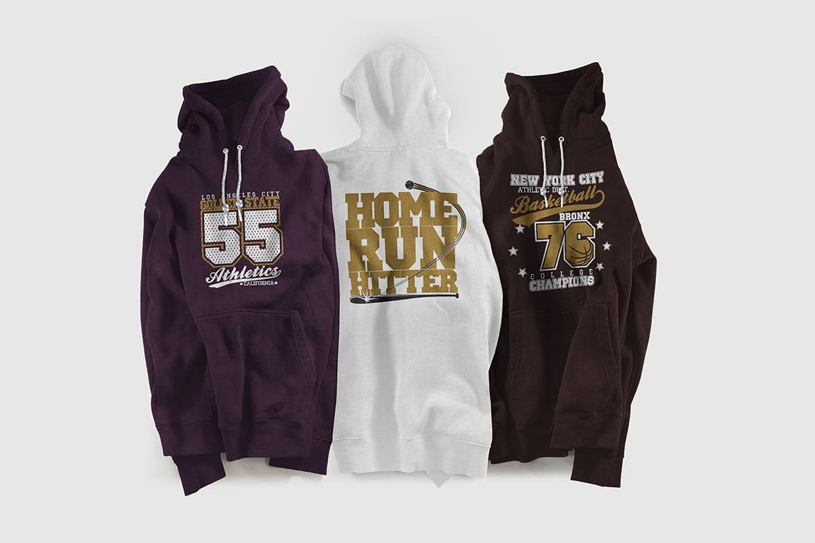彩色连帽衫运动衫卫衣设计图样机模板 Color Hoodie Sweatshirt Mockup