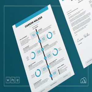 对称式排版电子简历模板 Carson – Resume/CV
