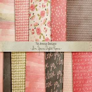 礼品包装纸节日主题纸张纹理 I’m Yours Digital Papers