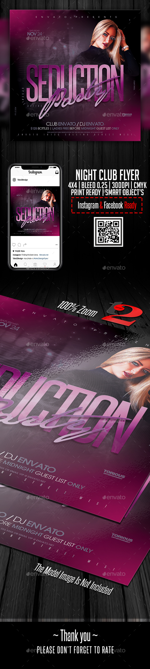 夜总会宣传传单模板下载 Night Club Flyer Template [psd]