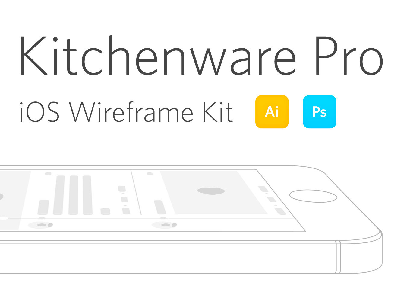 一流设计素材网下午茶：完美的 iOS 线框图套装下载[PSD,Ai]
