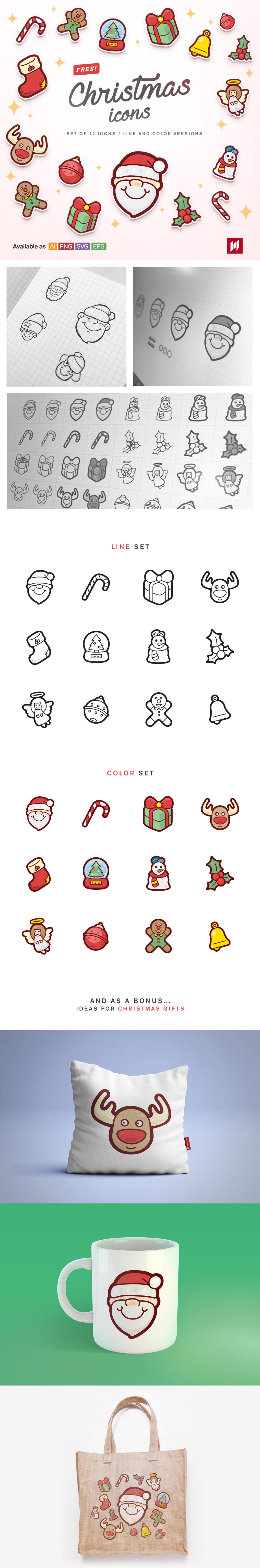 免费好用的圣诞节图标元素素材下载[for Ai]