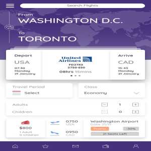 机票预定 APP 界面模板 Booking Plane Mobile Ui