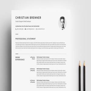 极简主义个人电子简历设计模板（4页） Minimal Resume Template 4 Pages