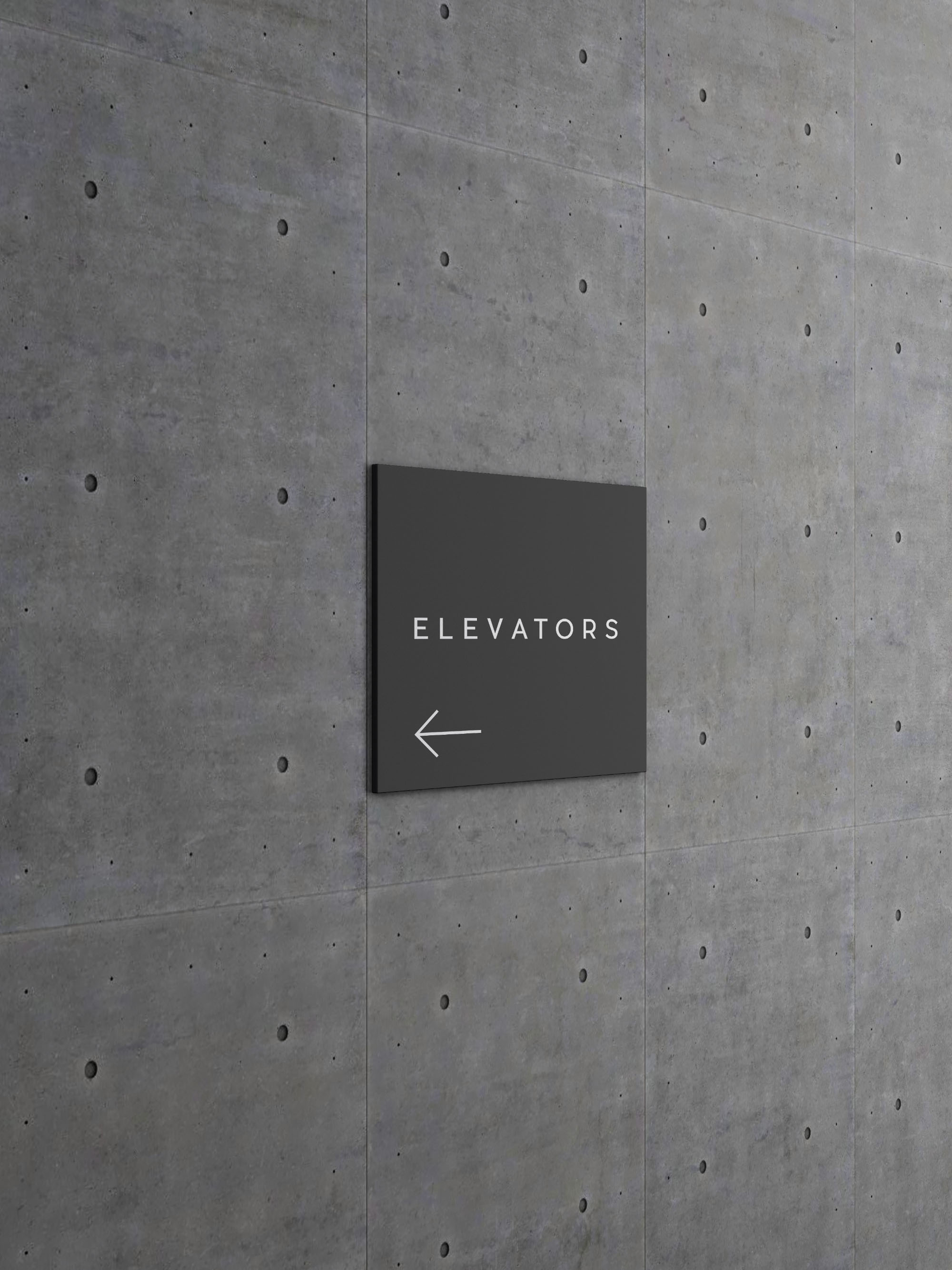 方形墙体指示标志设计效果图样机 Square Wall Sign Mockup