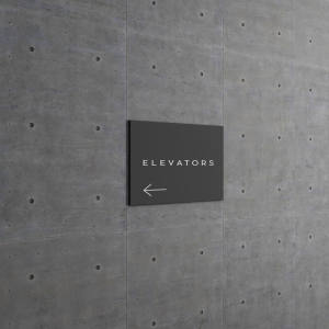 方形墙体指示标志设计效果图样机 Square Wall Sign Mockup