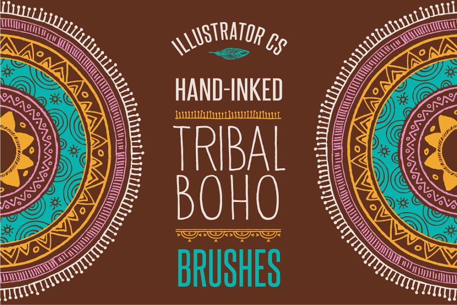 50款波希米亚部落几何图案AI笔刷 50 Boho – Tribal – Gypsy Ai Brushes