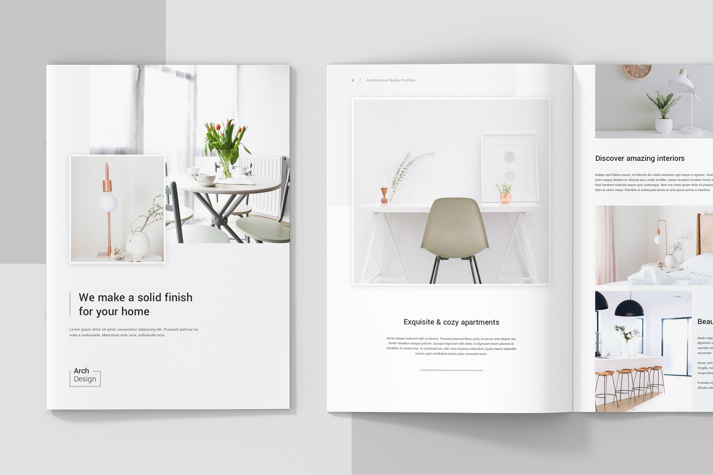 室内设计工作室作品展示画册设计模板 Architectural Studio Portfolio