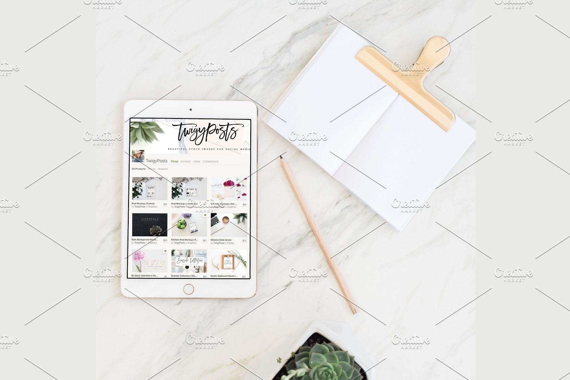 场景化平板电脑样机 Tablet Stock Photos + PSD Mockup