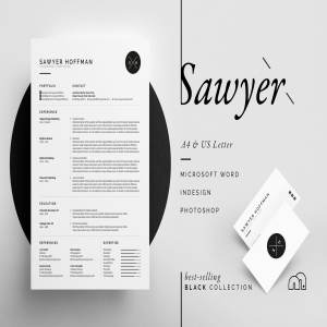 简约设计风个人电子简历模板 Sawyer – Resume/CV
