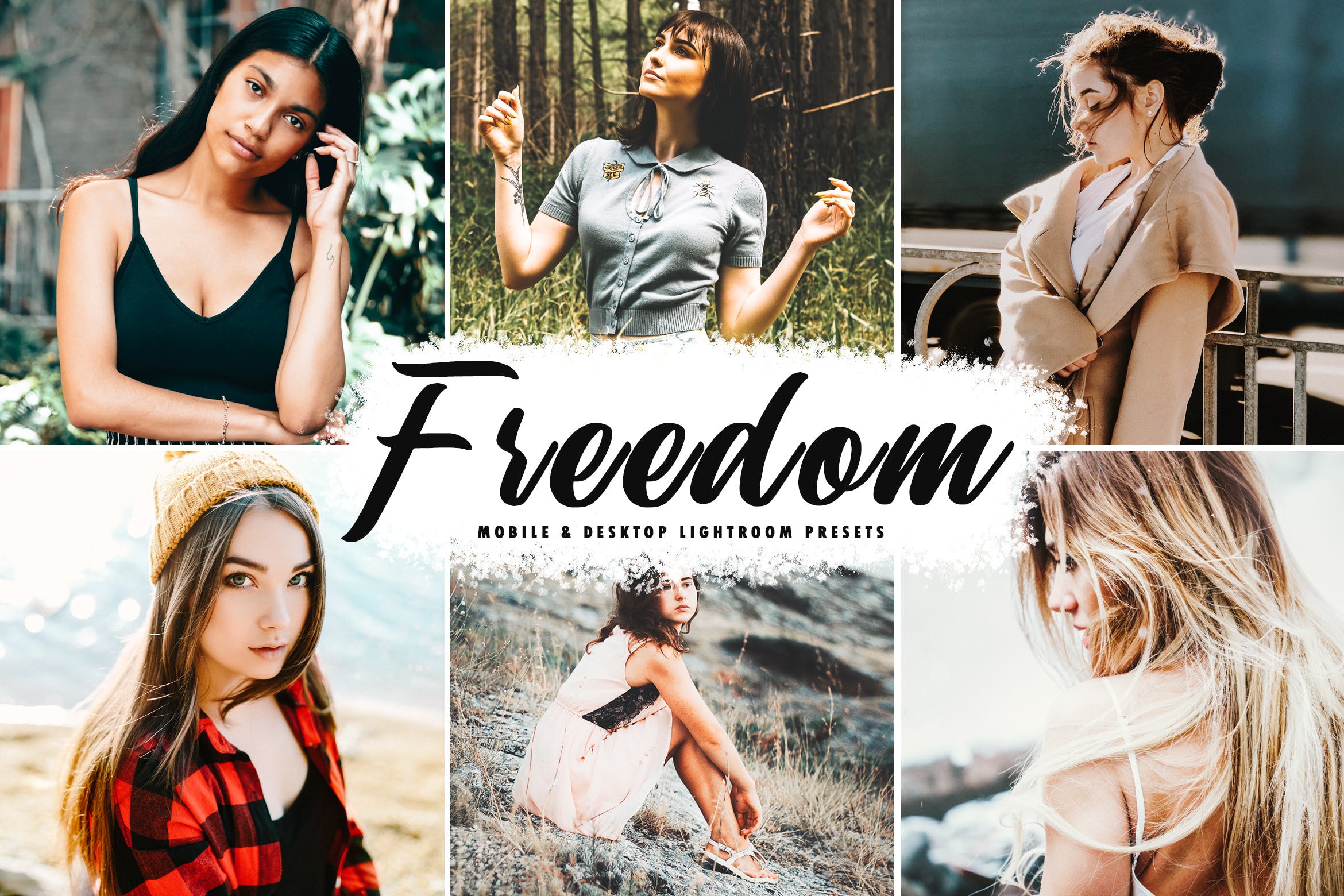 亮色增强人像照片调色LR预设模板 Freedom Mobile & Desktop Lightroom Presets