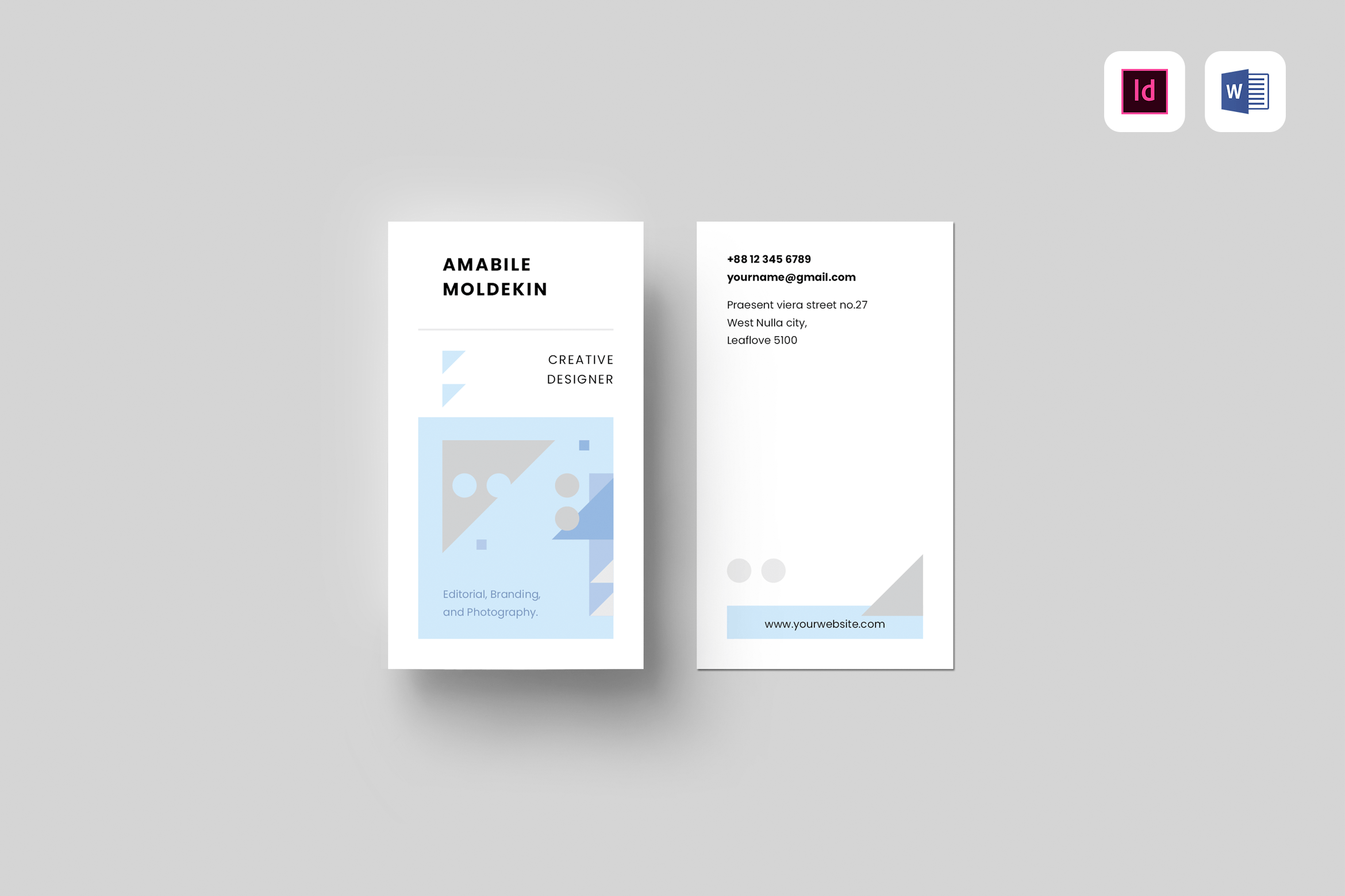 竖版企业名片设计模板 Business Card