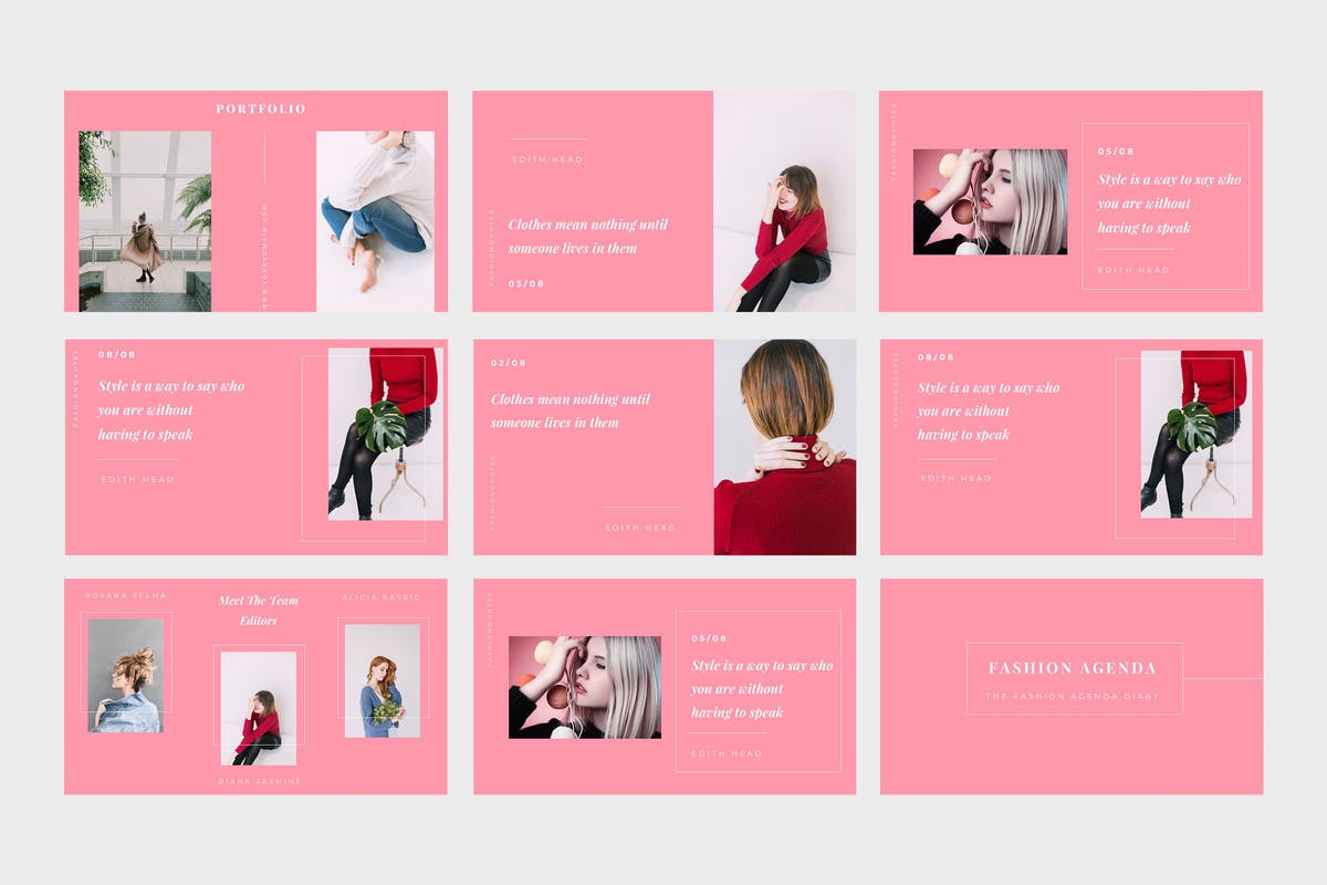 时尚行业企业PPT幻灯片模板素材 Fashion Powerpoint Presentation