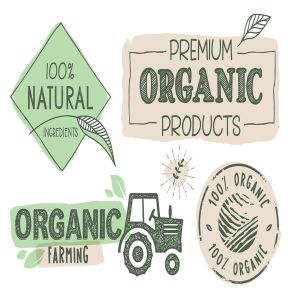有机食品标志/标签/贴纸设计模板素材 Organic Food Labels and Stickers Collection插图1