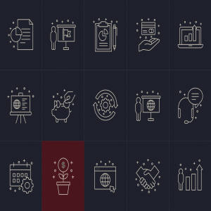 商业商务主题矢量线性图标素材 Business Vector Icons