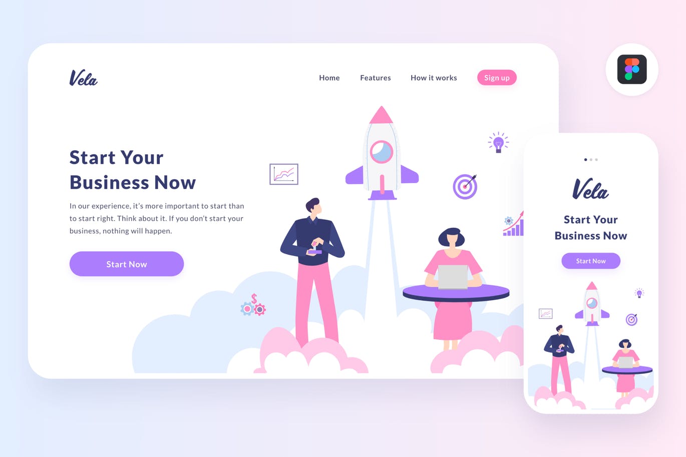 项目启动场景APP&Web设计概念插画[Figma&SVG] Vela startup illustration (Figma, SVG)