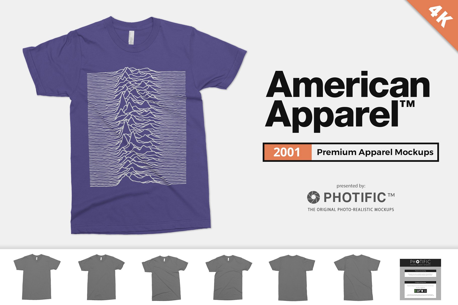 美式男士T恤样机模板 American Apparel 2001 Shirt Mockups