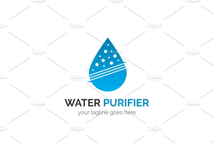 净水器清洁环保主题Logo模板 Water Purifier Logo