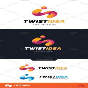 一个扭曲的想法Logo模板  Twist Idea