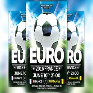 欧洲杯足球传单模板 Euro Soccer Flyer Template