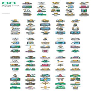 一流设计素材网下午茶：有趣且绘制精良的地图导航相关功能图标套装下载[Ai]