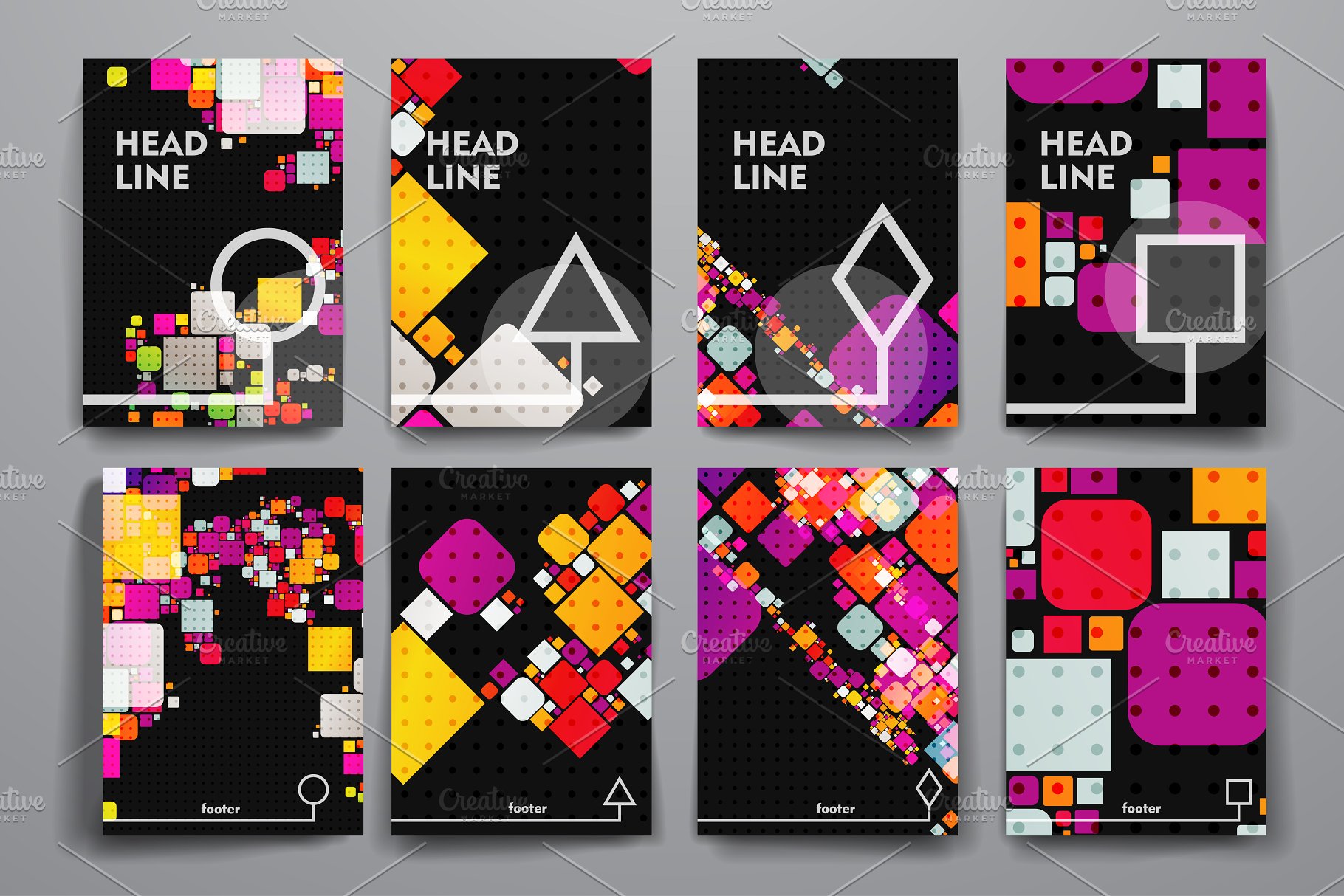 多彩抽象图形背景小册子模板 Abstract Brochures