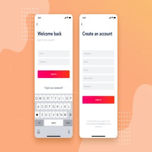 APP应用注册登录界面设计模板下载v2 Login – Signup Mobile Interface Concept