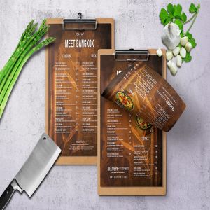 泰式餐厅泰国菜菜单设计模板 Thai A4 & US Letter Single Page Food Menu