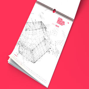 活页日历年历设计展开效果图样机模板 Opened Perspective Wall Portrait Calendar Mockup