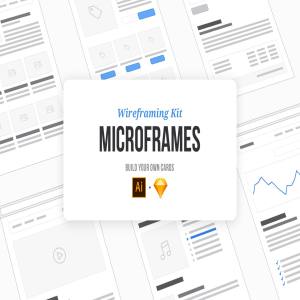 网页设计必备线框图 UI 套件 Microframes: Card-based Wireframing Kit