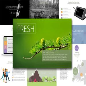 创意电子商务推广PPT幻灯片模板 Fresh Powerpoint