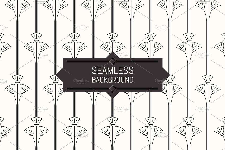 装饰艺术图案无缝纹理 Seamless Art Deco patterns