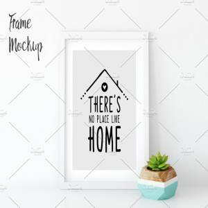 白色木制画框相框样机 White Frame Mockup – 2 (8×10)
