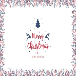 圣诞节节日气氛矢量边框素材 Christmas branches border with greetings vector
