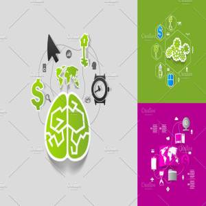 9个商业信息图形贴纸矢量图 9 business sticker infographics