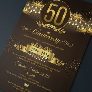 周年庆典活动邀请函设计模板素材 String Lights Anniversary Invitation