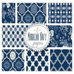 摩洛哥民族风装饰图案纸张纹理 Moroccan Seamless Patterns – Vector