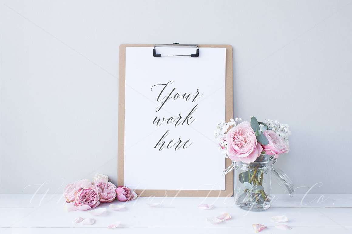 插花装饰画框样机 Styled stock photography – 8469