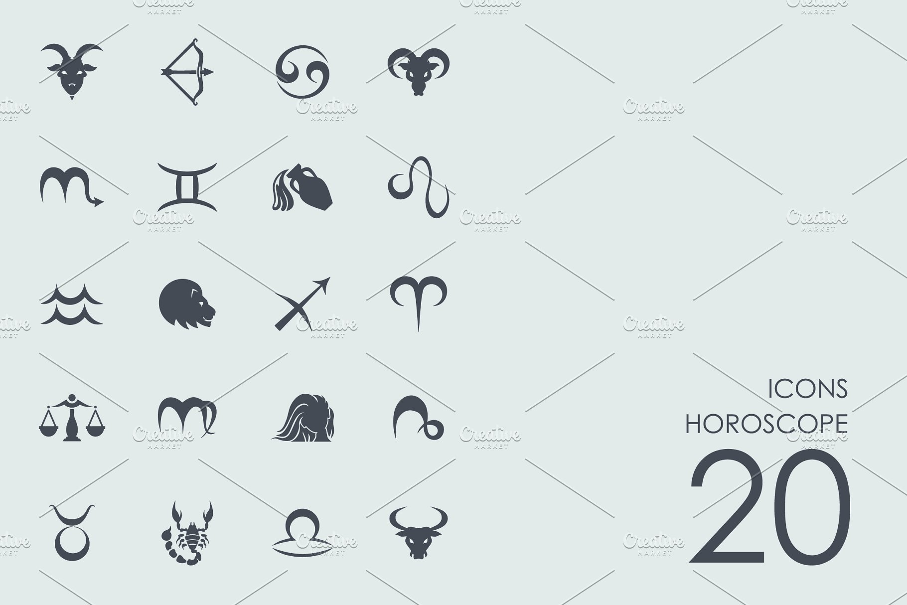 12星座主题图标集 Horoscope icons